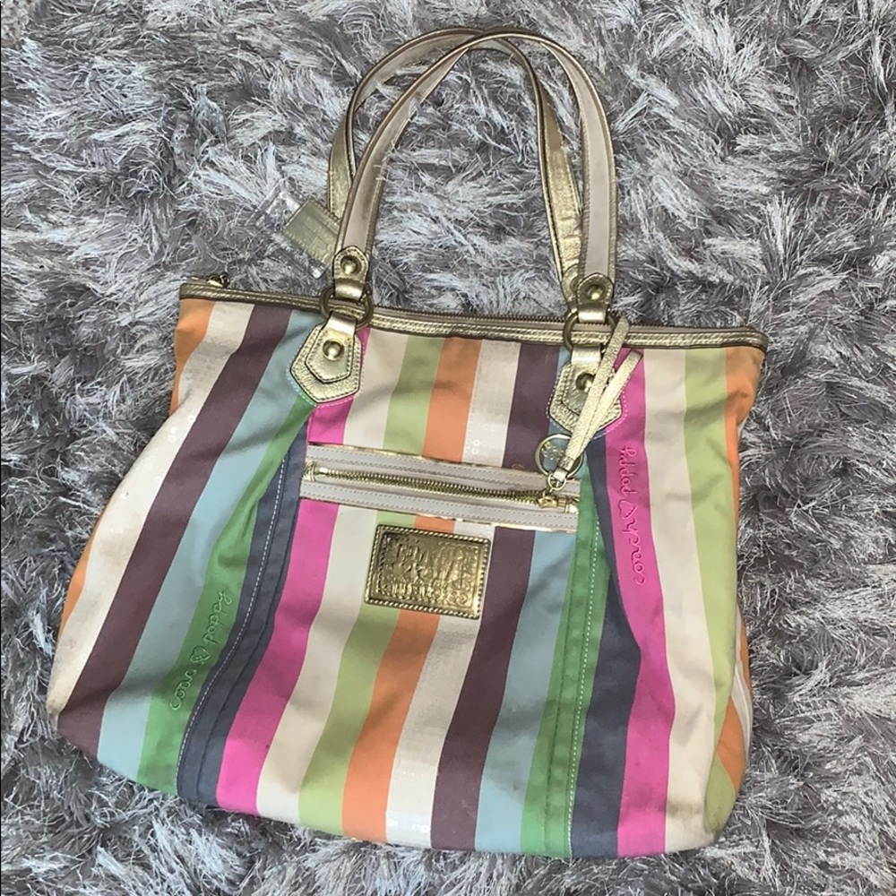 Stripes COACH bag